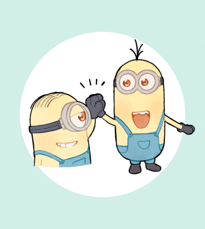 minion, stuart, and kevin (despicable me and 1 more) drawn by ake_blood