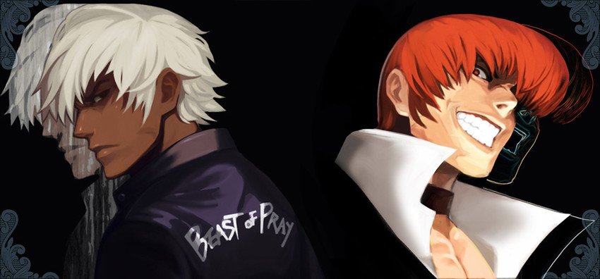 yagami iori and k' (the king of fighters) drawn by steward_b