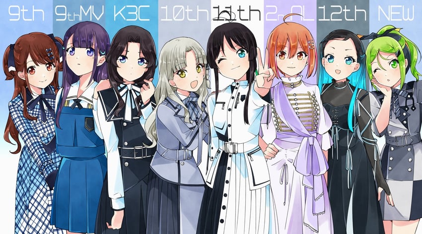 sera honoka, orihara sumika, kiryu touko, yagami toa, ichinose hotaru, and 3 more (22/7) drawn by trefle_r