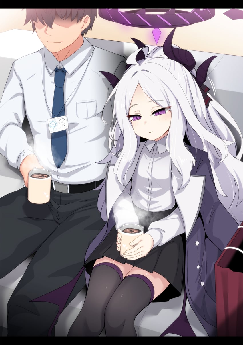 sensei, doodle sensei, and hina (blue archive) drawn by fumutarou