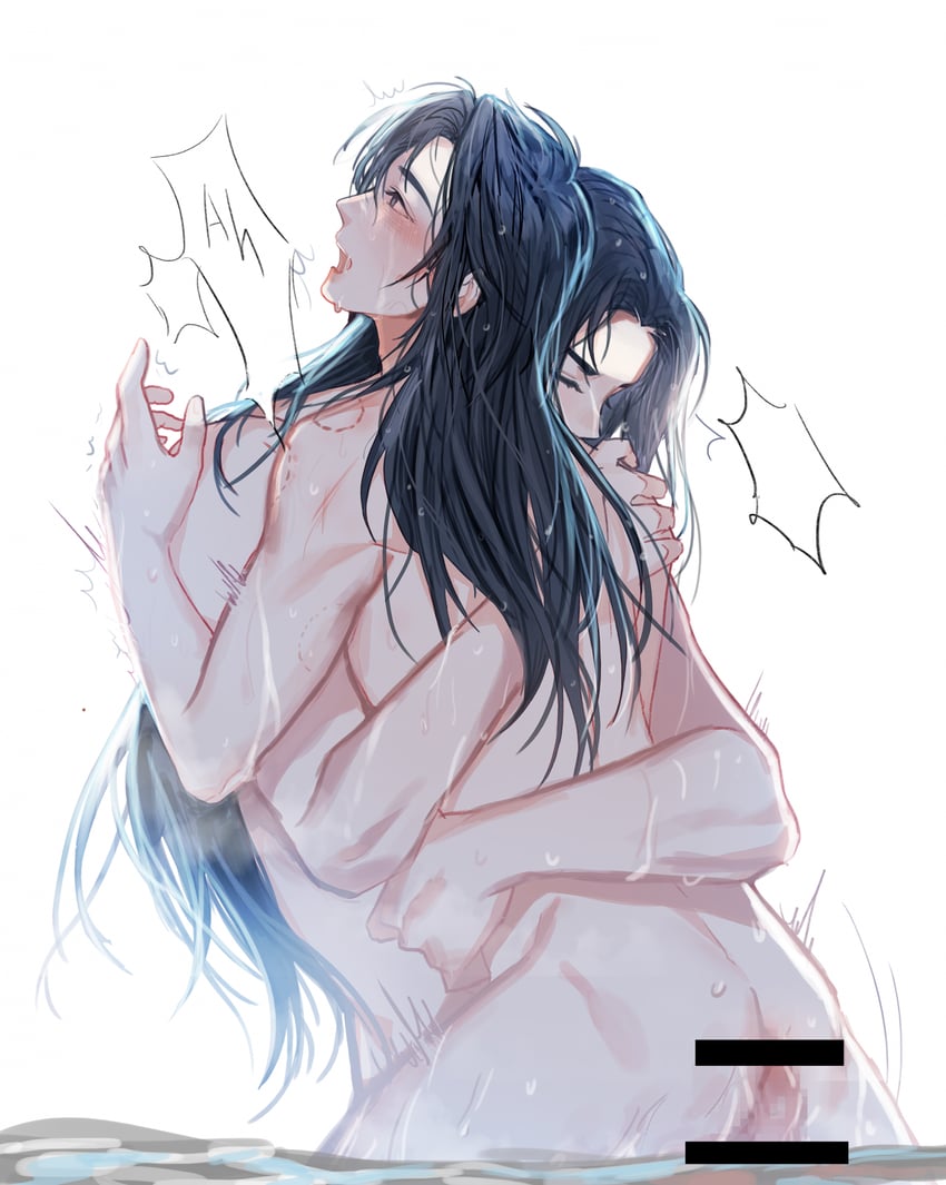wei wuxian and lan wangji (modao zushi) drawn by jujeop