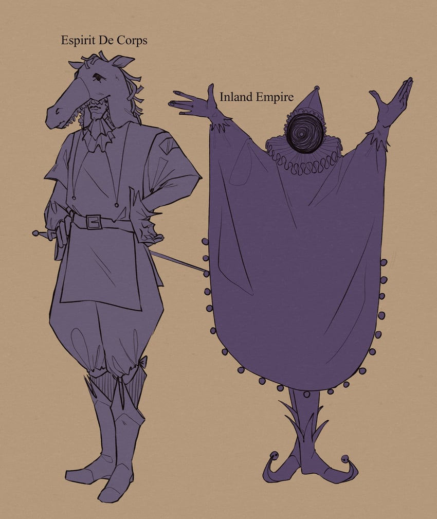 inland empire and esprit de corps (original and 1 more) drawn by hetequilasunset