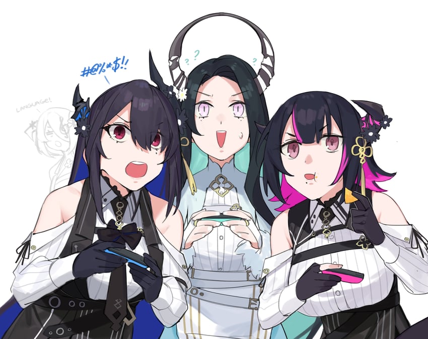 nerissa ravencroft, mamarissa, aradia ravencroft, and malpha ravencroft (hololive and 1 more) drawn by dasdokter