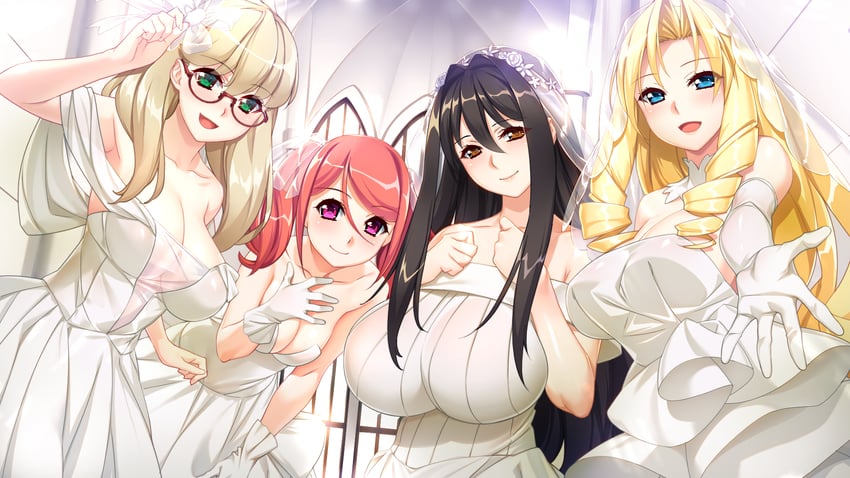 takamiya tsuzuri, lisha lockheart, otokaze marine, and kujou kohaku (game (=eroge) mitai na suteki na koi ga shitai!) drawn by ino_(magloid)