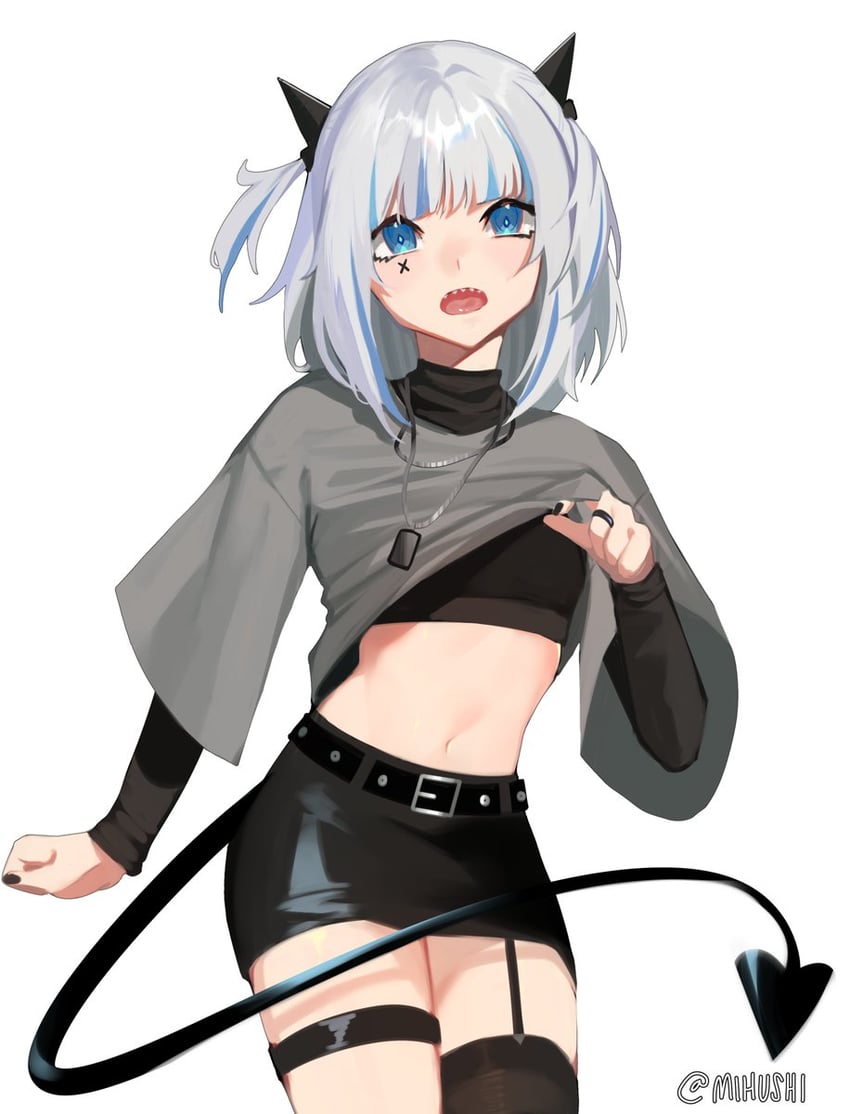 gawr gura (hololive and 1 more) drawn by mihushi