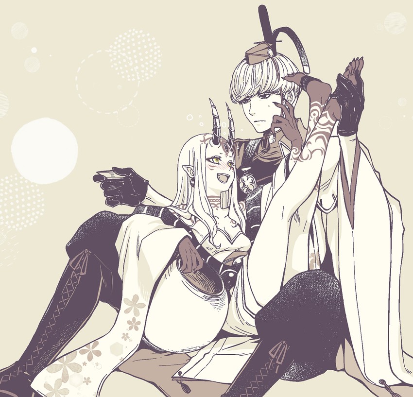 ibaraki douji and watanabe no tsuna (fate and 1 more) drawn by hizuki_aya