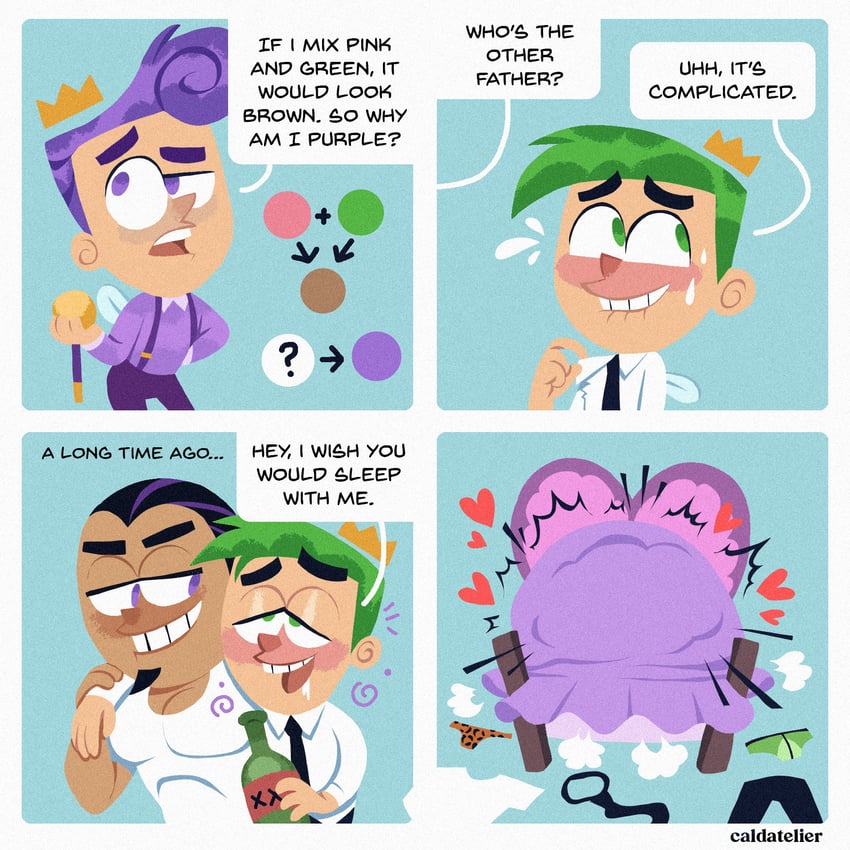 cosmo, peri, and juandissimo magnifico (the fairly oddparents and 1 more) drawn by caldatelier