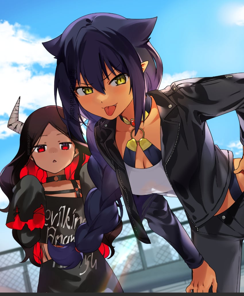 jahy and maou (jahy-sama wa kujikenai!) drawn by konbu_wakame