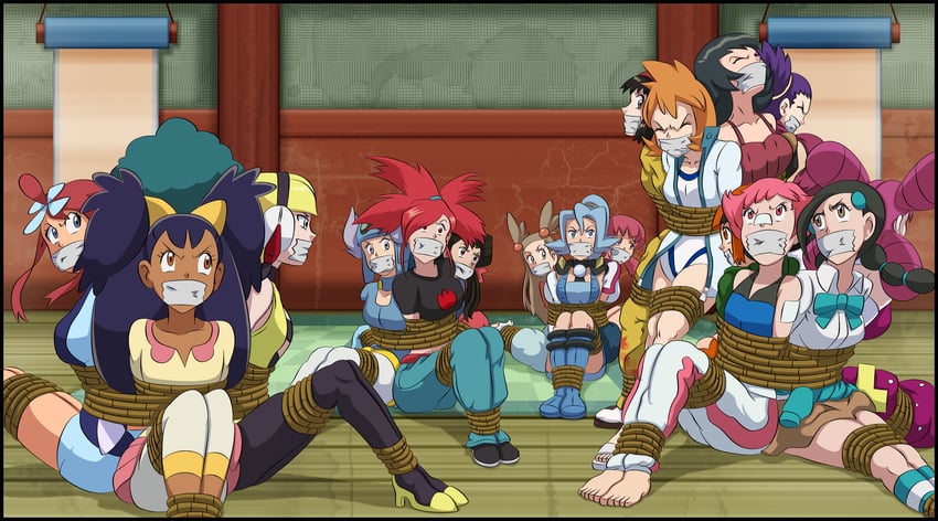 misty, skyla, elesa, sabrina, iris, and 12 more (original and 5 more) drawn by merinthos