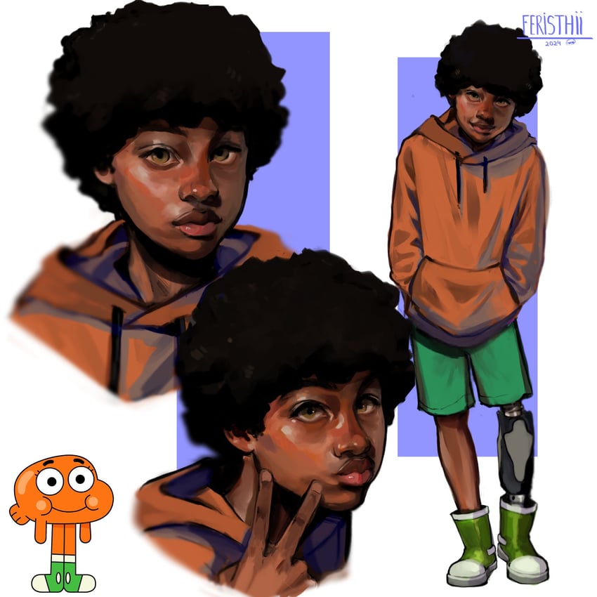 darwin watterson (the amazing world of gumball) drawn by feristhii