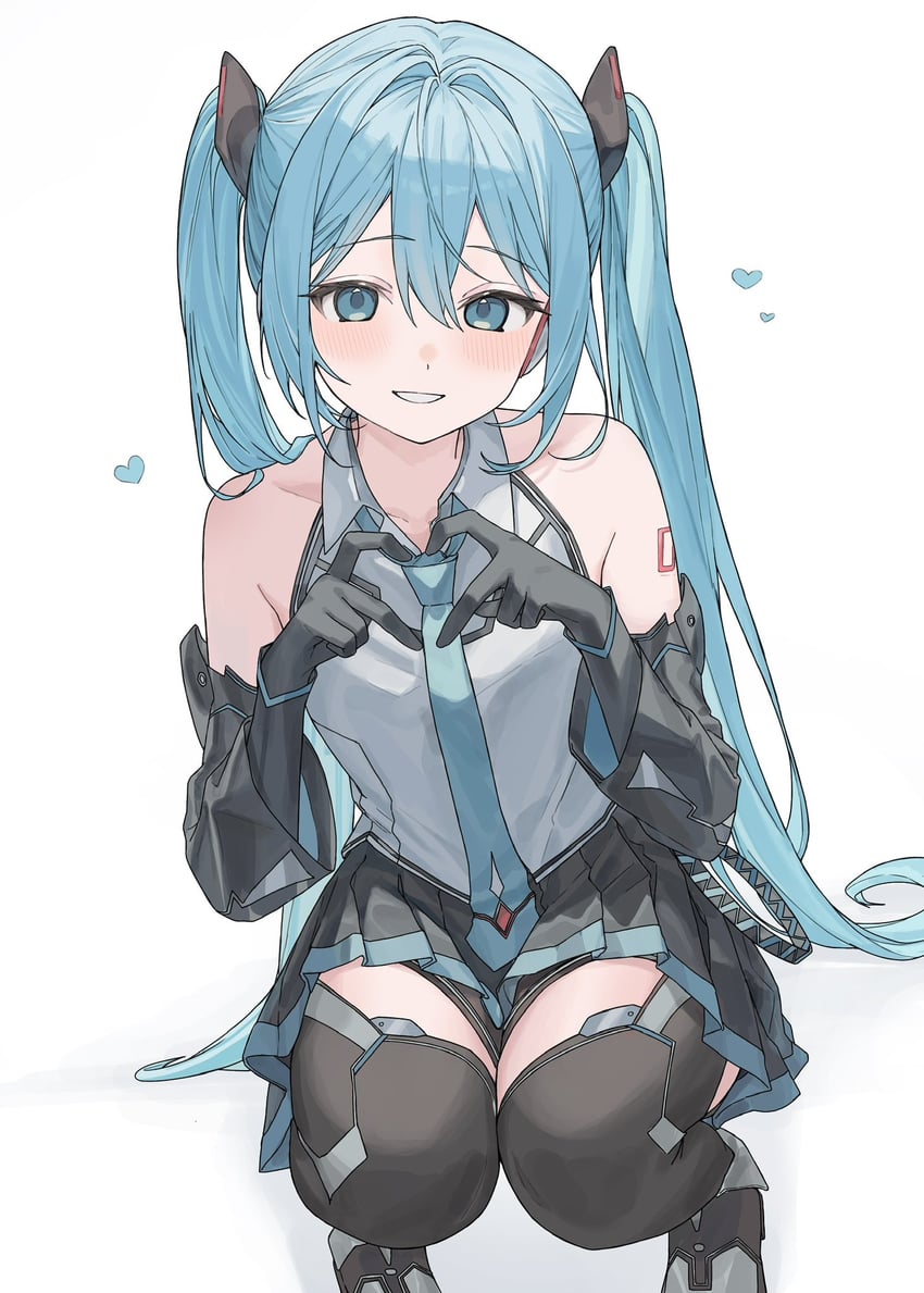 hatsune miku (vocaloid and 1 more) drawn by karyln