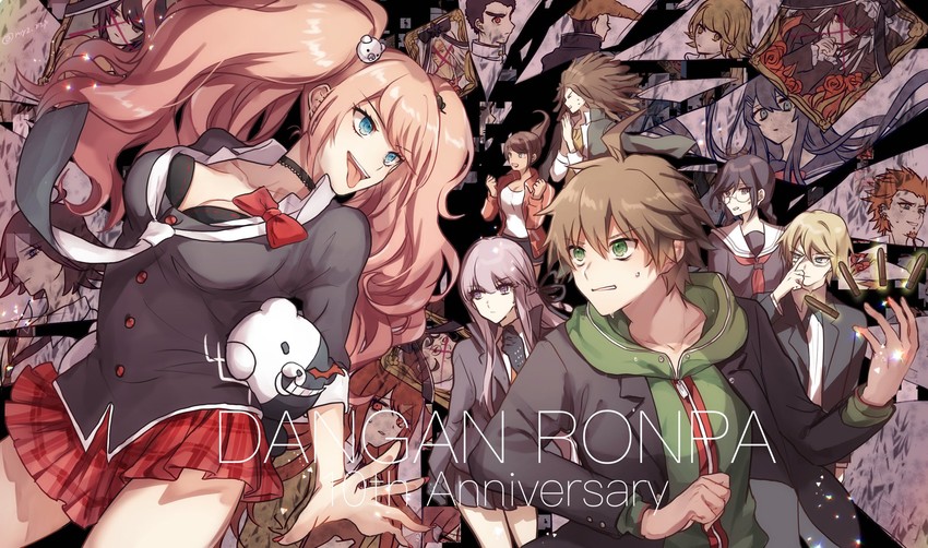 kirigiri kyoko, enoshima junko, monokuma, naegi makoto, celestia ludenberg, and 12 more (danganronpa and 1 more) drawn by miyuzu