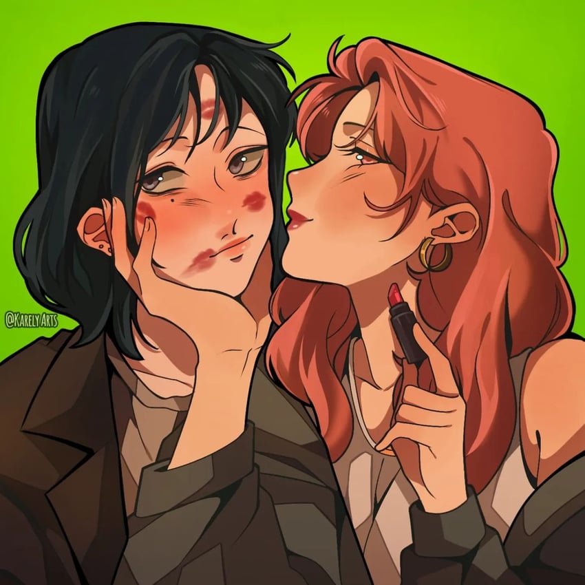 koga mitsuki and oosawa aya (kininatteru hito ga otoko ja nakatta) drawn by karely_arts