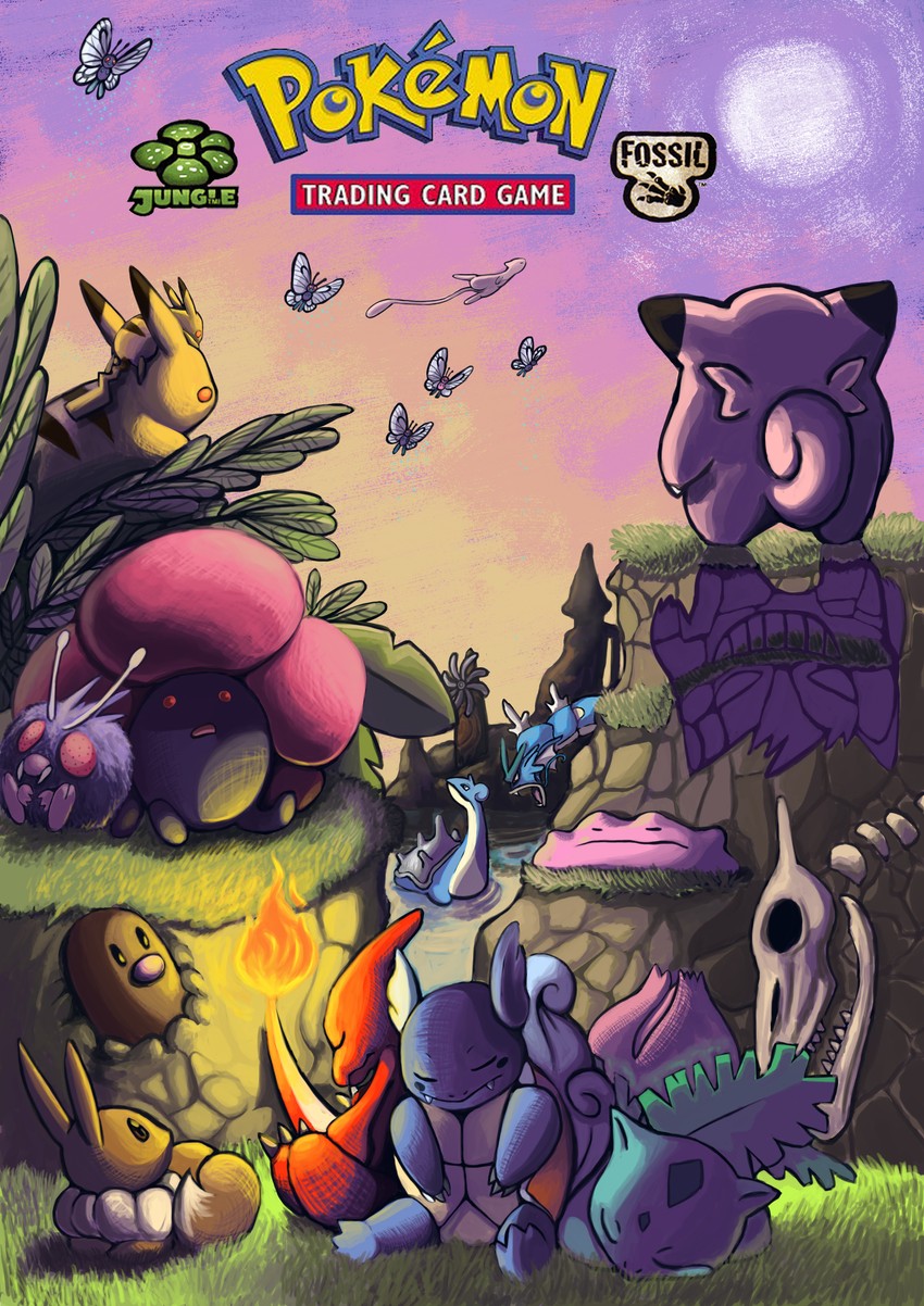 pikachu, eevee, gengar, mew, ditto, and 11 more (pokemon and 1 more) drawn by coco_(missmanga14)