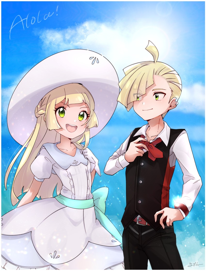 lillie and gladion (pokemon and 1 more) drawn by 31reyo