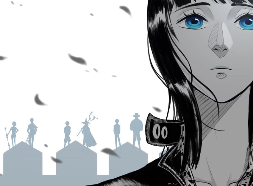 nami, monkey d. luffy, nico robin, roronoa zoro, sanji, and 3 more (one piece) drawn by xo9sw9