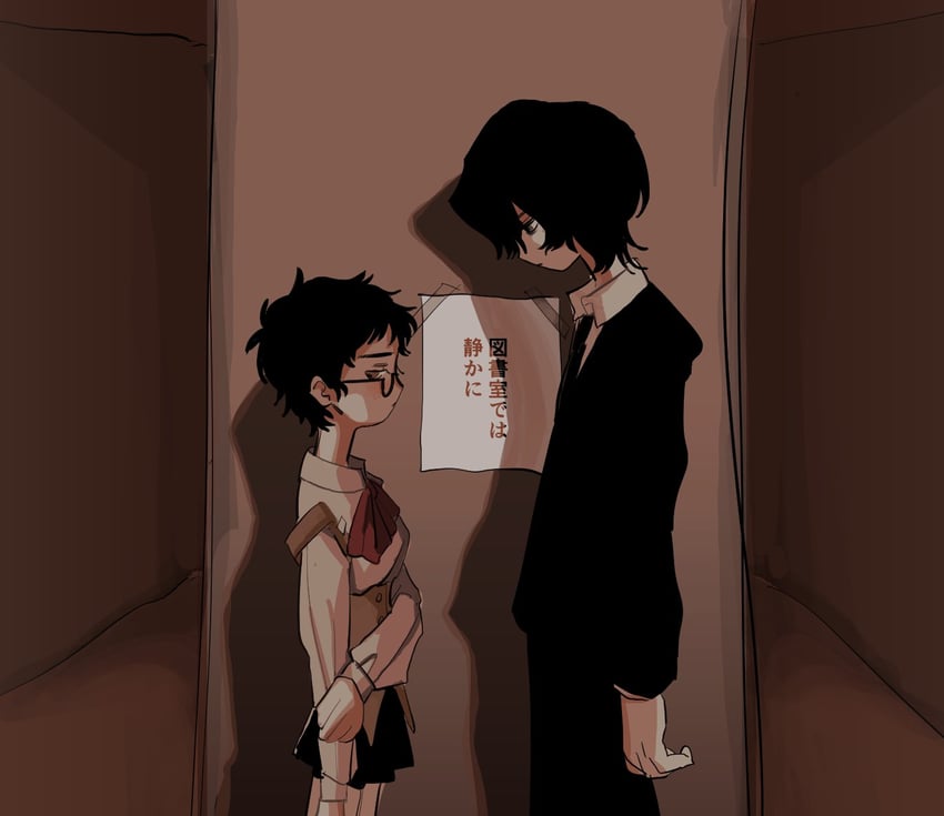 hitomi hirosuke and meguro miyuki (sayonara wo oshiete) drawn by chasuke_(n_uioi)