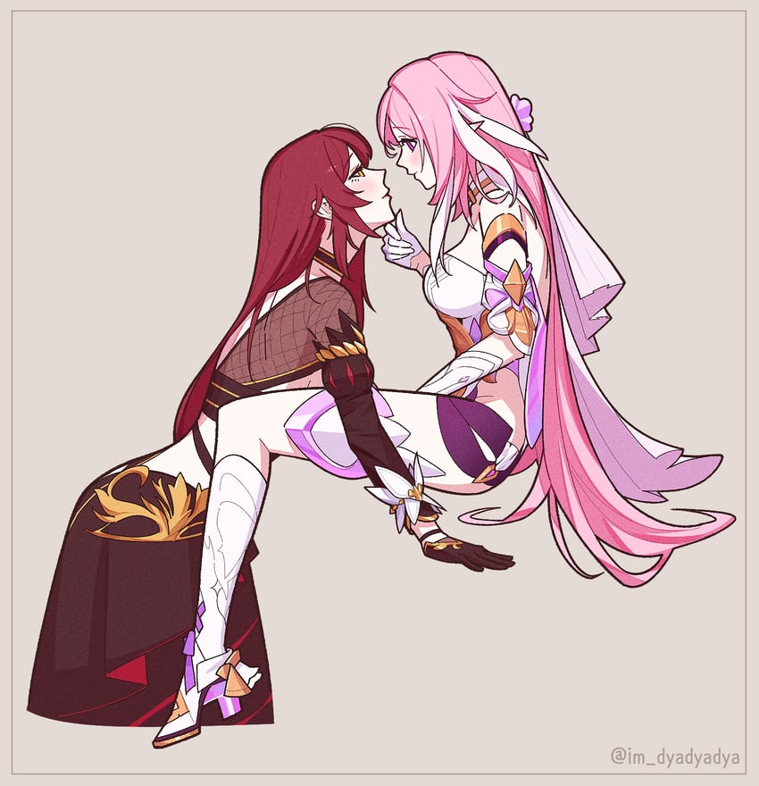 elysia and eden (honkai and 1 more) drawn by dyadyadya