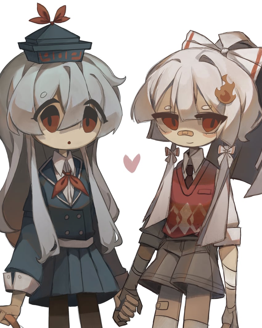 fujiwara no mokou and kamishirasawa keine (touhou) drawn by pinkish_scarlet