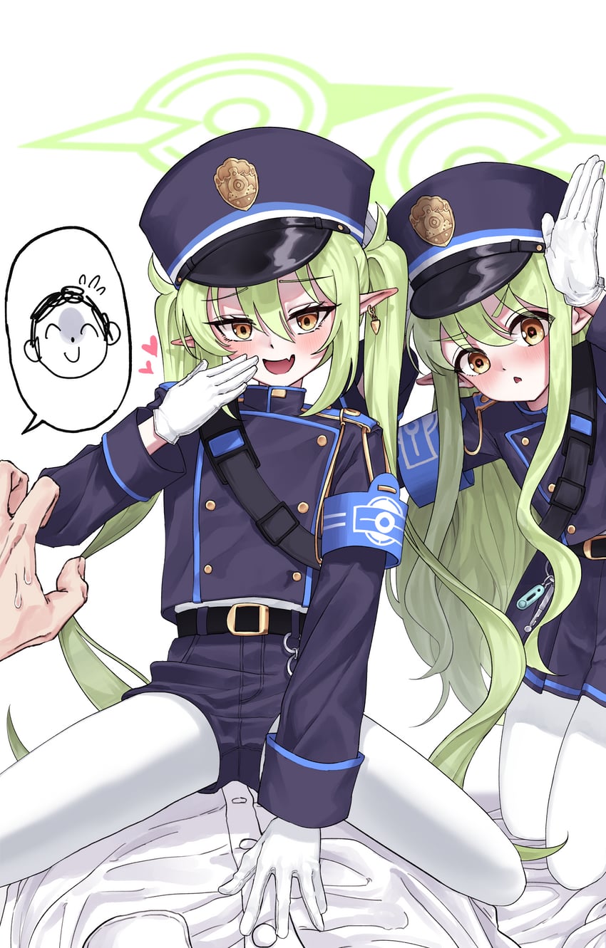 sensei, doodle sensei, hikari, and nozomi (blue archive) drawn by mikelee0614