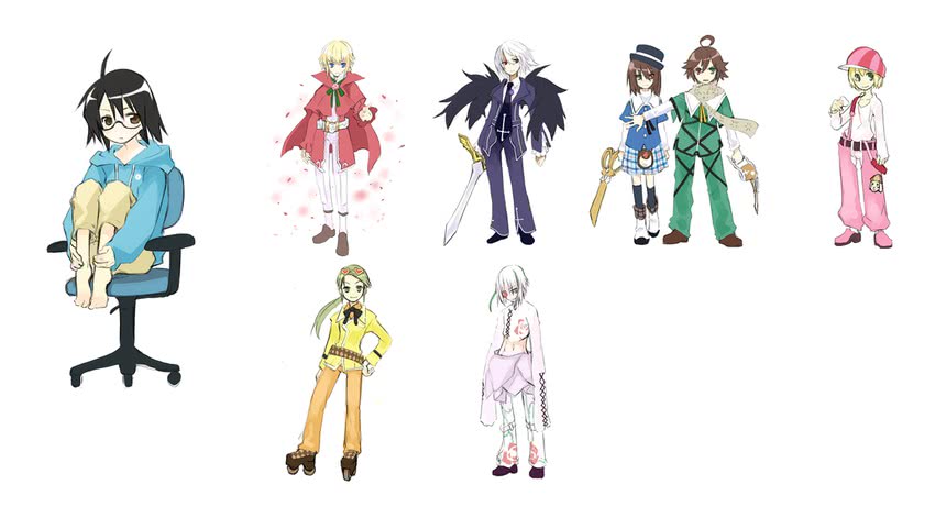 suigintou, shinku, suiseiseki, souseiseki, hinaichigo, and 3 more (rozen maiden) drawn by ushiki_yoshitaka