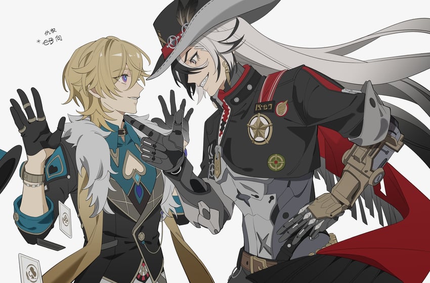 aventurine and boothill (honkai and 1 more) drawn by yuyouxing