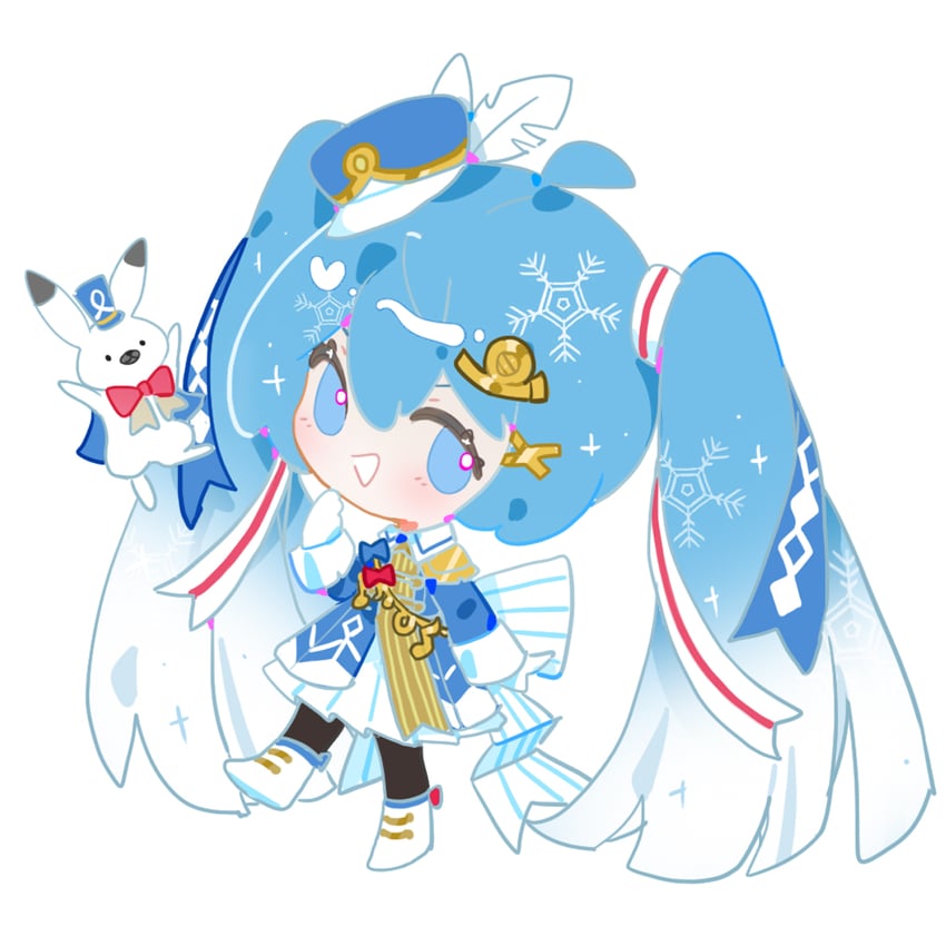 hatsune miku, yuki miku, and rabbit yukine (vocaloid) drawn by indai_(3330425)