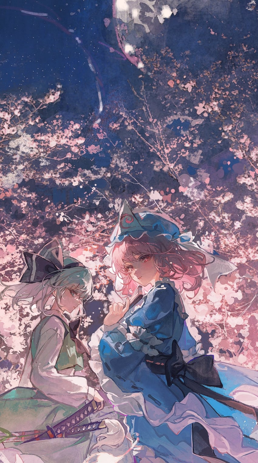 konpaku youmu and saigyouji yuyuko (touhou) drawn by maccha_(mochancc)