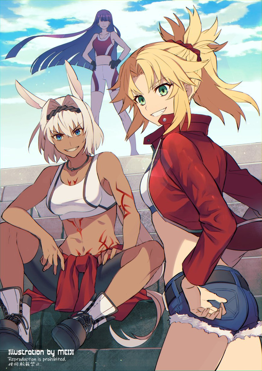 mordred, martha, and caenis (fate and 1 more) drawn by meiji_ken