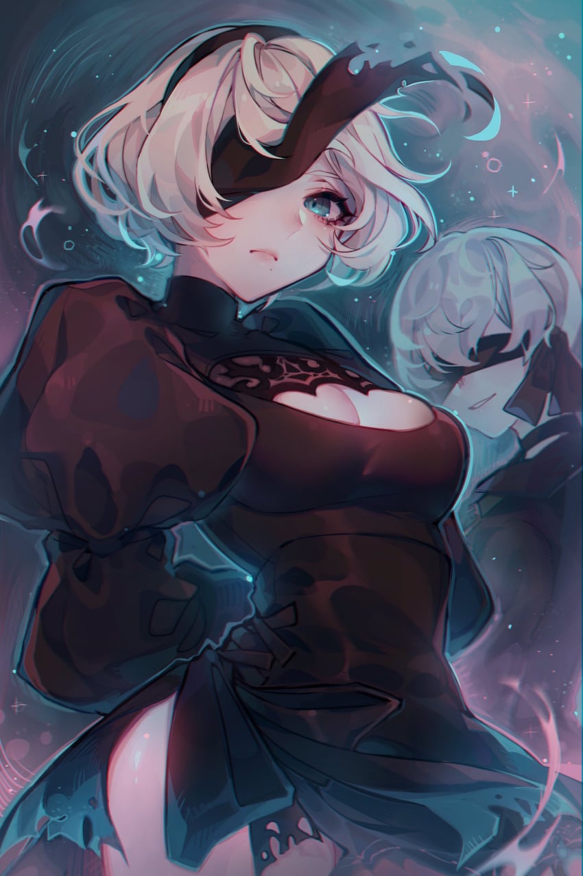 2b and 9s (nier and 1 more) drawn by kamochiru