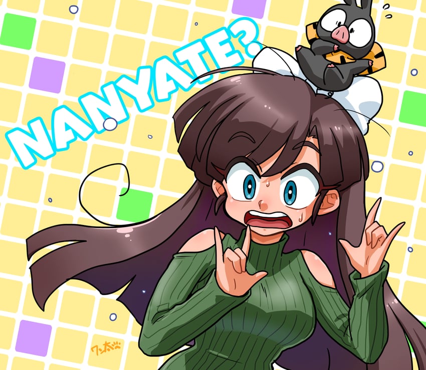 p-chan and kuonji ukyou (ranma 1/2) drawn by wanta_(futoshi)