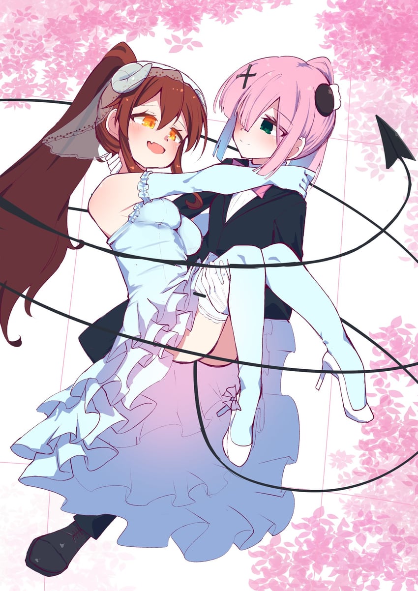yoshida yuuko and chiyoda momo (machikado mazoku) drawn by shimeji_wyvern
