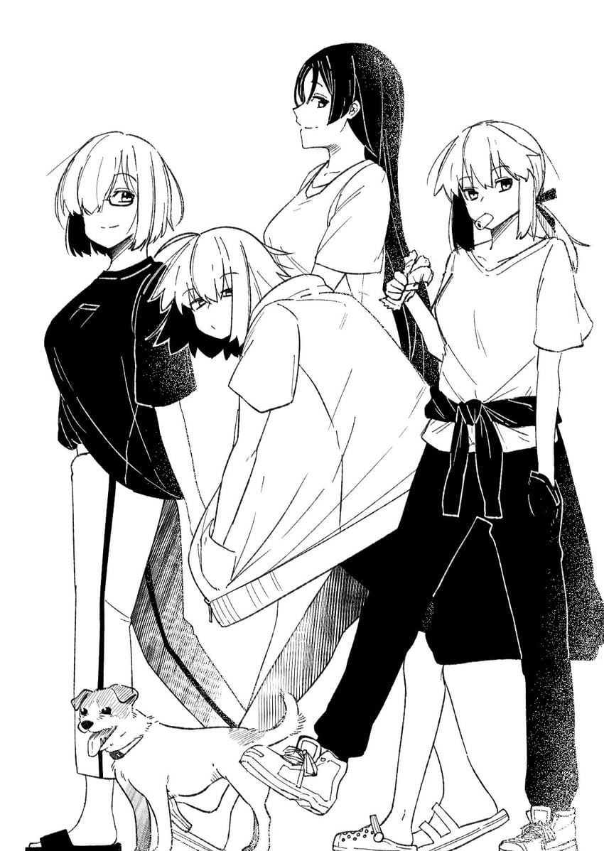 artoria pendragon, mash kyrielight, jeanne d'arc alter, saber alter, and minamoto no raikou (fate and 1 more) drawn by nonoitou110