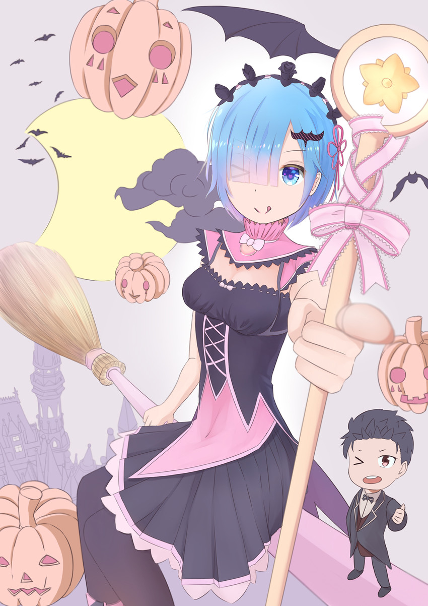 rem and natsuki subaru (re:zero kara hajimeru isekai seikatsu) drawn by akatsuki_(m12778387)