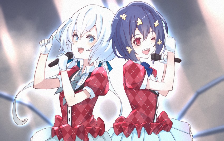 konno junko and mizuno ai (zombie land saga) drawn by eichan_(eichanidfi)
