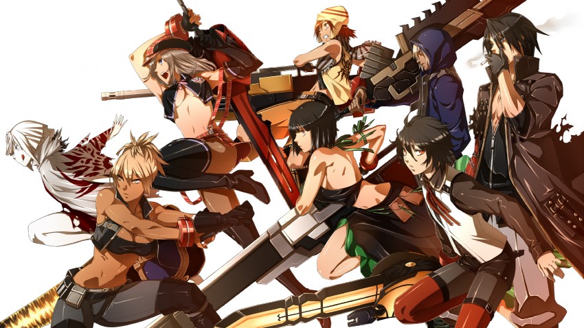 alisa ilinichina amiella, soma schicksal, tachibana sakuya, player, fujiki kouta, and 3 more (god eater and 1 more) drawn by 23_(real_xxiii)