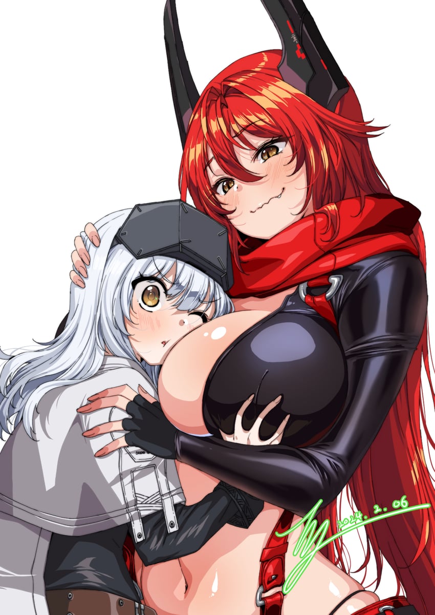 red hood and snow white (goddess of victory: nikke) drawn by rantia