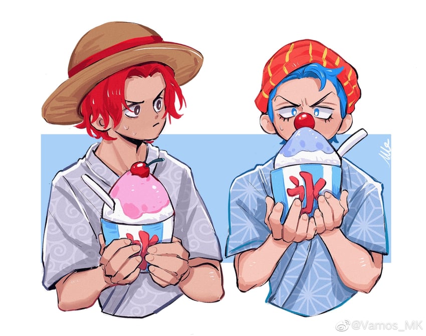 shanks and buggy the clown (one piece) drawn by vamos_mk