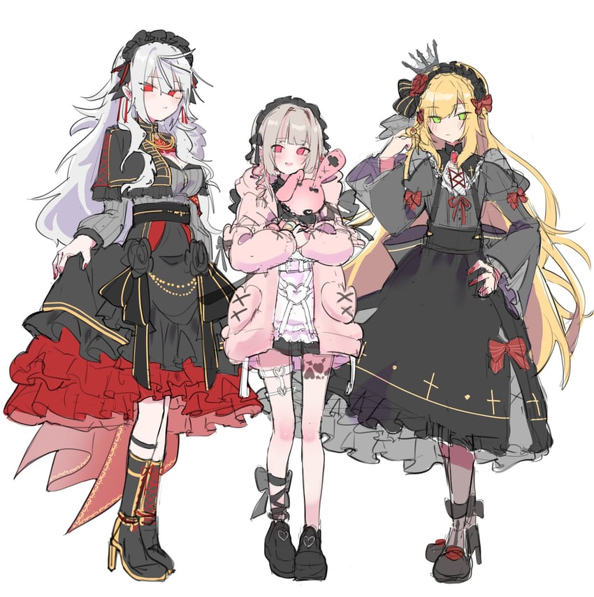 makaino ririmu, kuzuha, uzuki kou, and sanya (nijisanji) drawn by 2gc
