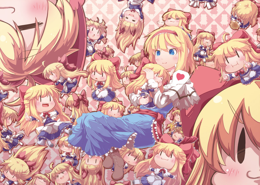 alice margatroid, shanghai doll, and goliath doll (touhou) drawn by mochinabe