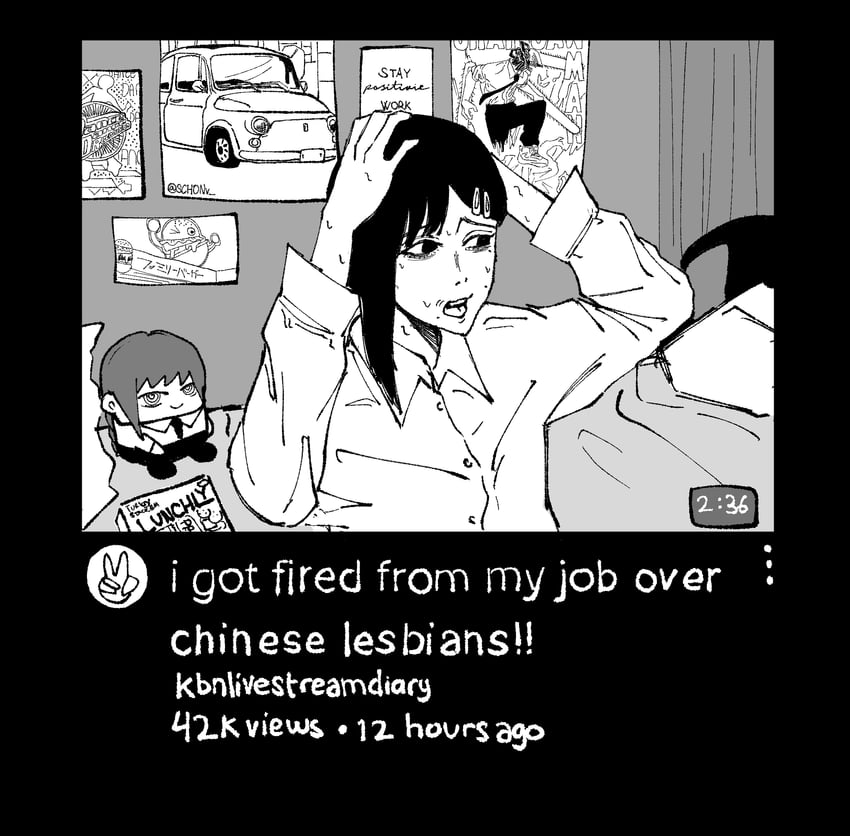 makima, denji, and higashiyama kobeni (chainsaw man and 1 more) drawn by schonv
