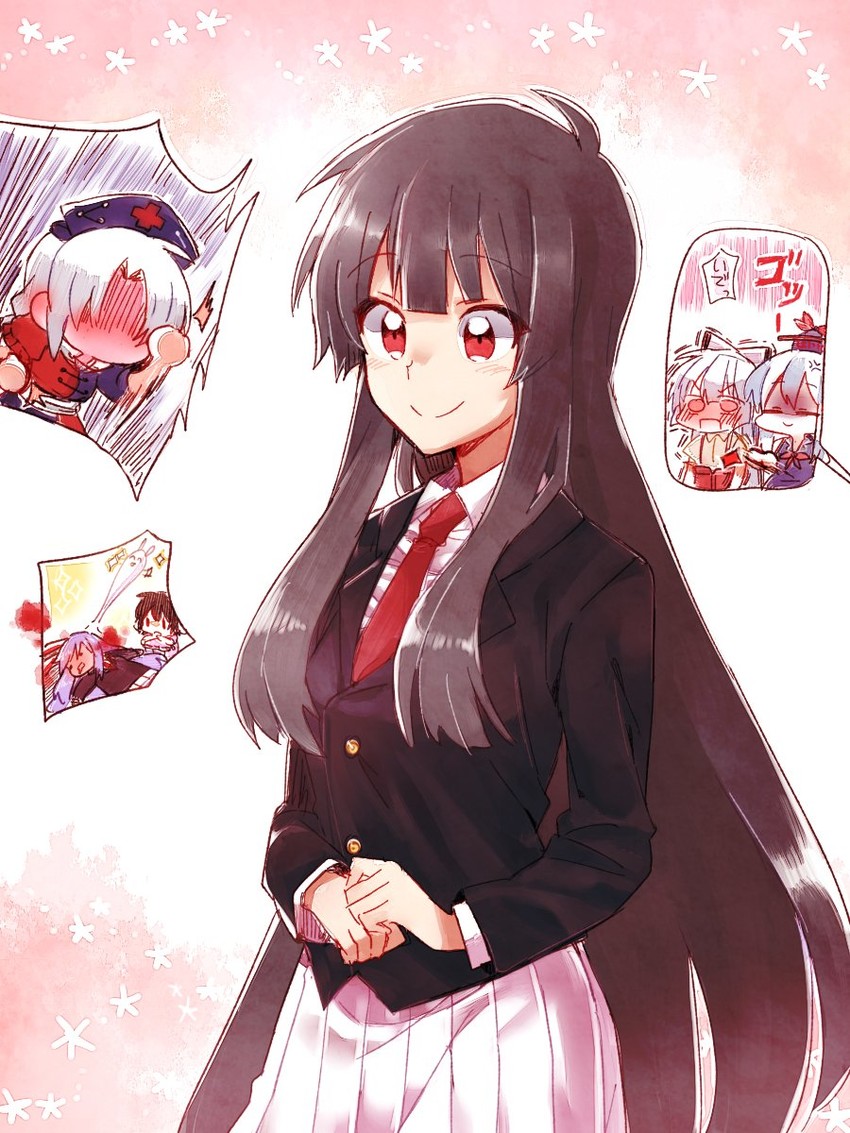 reisen udongein inaba, fujiwara no mokou, kamishirasawa keine, houraisan kaguya, inaba tewi, and 1 more (touhou) drawn by 6_(yuchae)