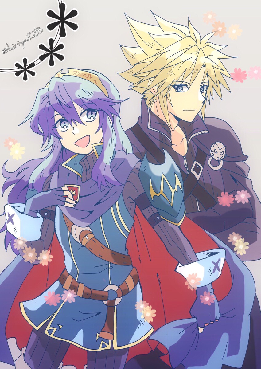 cloud strife and lucina (fire emblem and 5 more) drawn by kiriya_(552260)