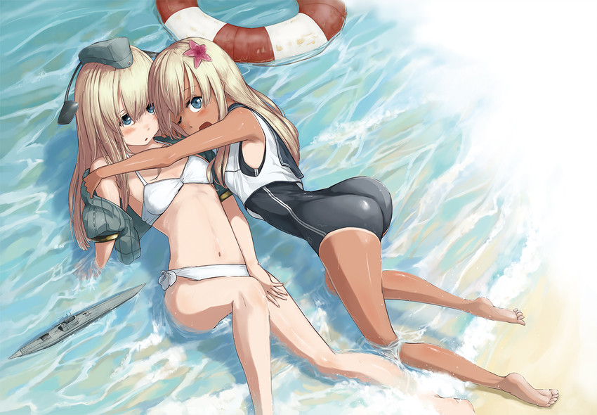 ro-500 and u-511 (kantai collection) drawn by tandemu