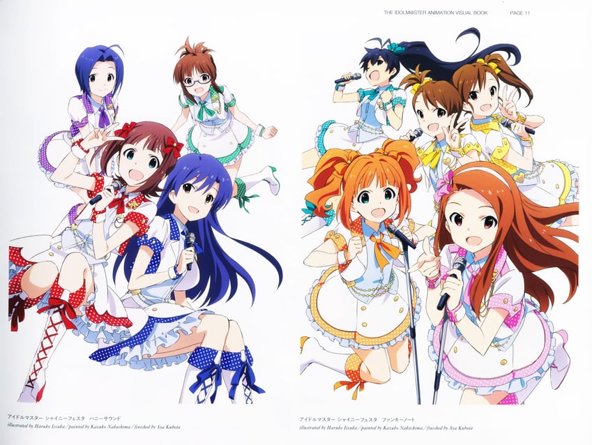 kisaragi chihaya, amami haruka, minase iori, ganaha hibiki, takatsuki yayoi, and 4 more (idolmaster and 1 more) drawn by iizuka_haruko