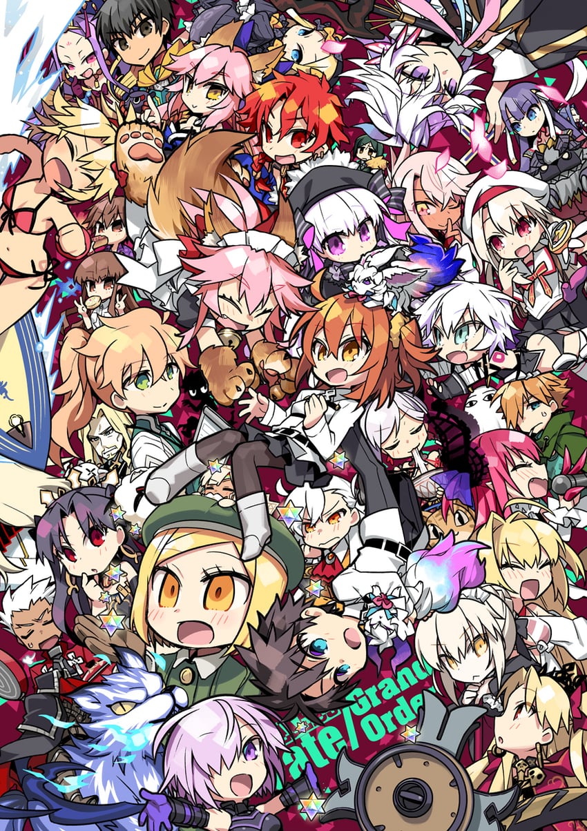 artoria pendragon, mash kyrielight, fujimaru ritsuka, tamamo, abigail williams, and 37 more (fate and 1 more) drawn by negi_(ulog'be)