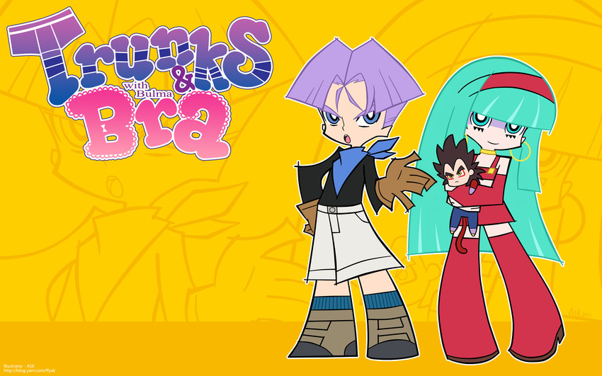 vegeta, trunks, and bra (dragon ball and 2 more) drawn by ffyak
