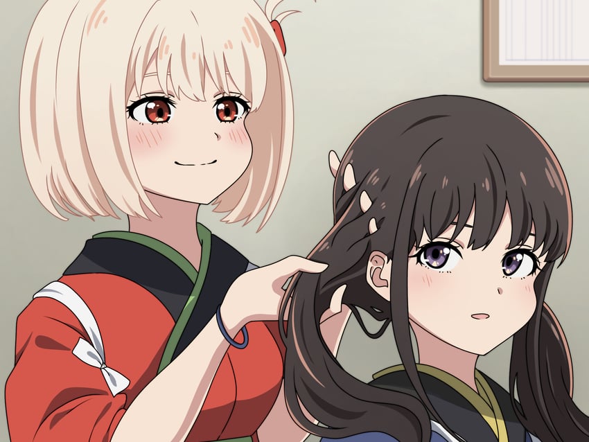 nishikigi chisato and inoue takina (lycoris recoil) drawn by alicealice_16
