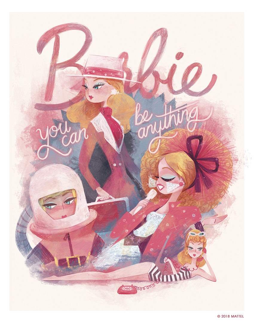 barbie and 1959 barbie (barbie) drawn by gemma_roman