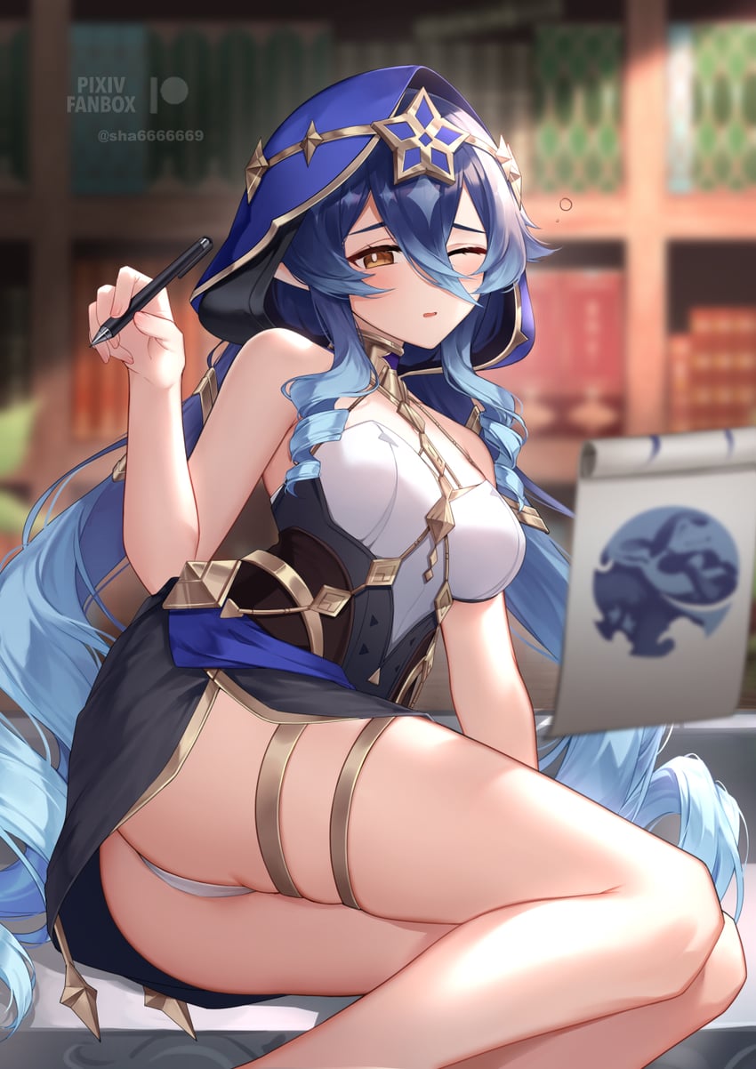 layla (genshin impact) drawn by shrimp_cake
